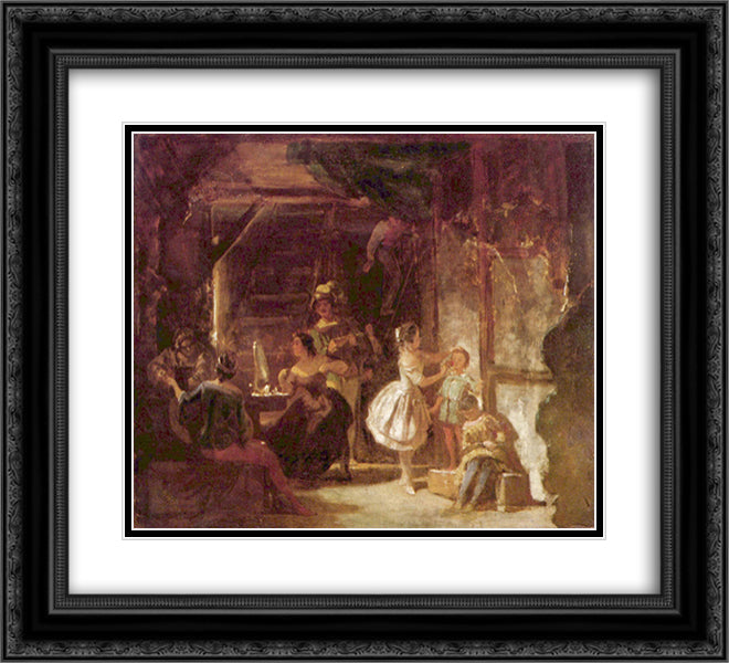 Backstage 22x20 Black Ornate Wood Framed Art Print Poster with Double Matting by Spitzweg, Carl