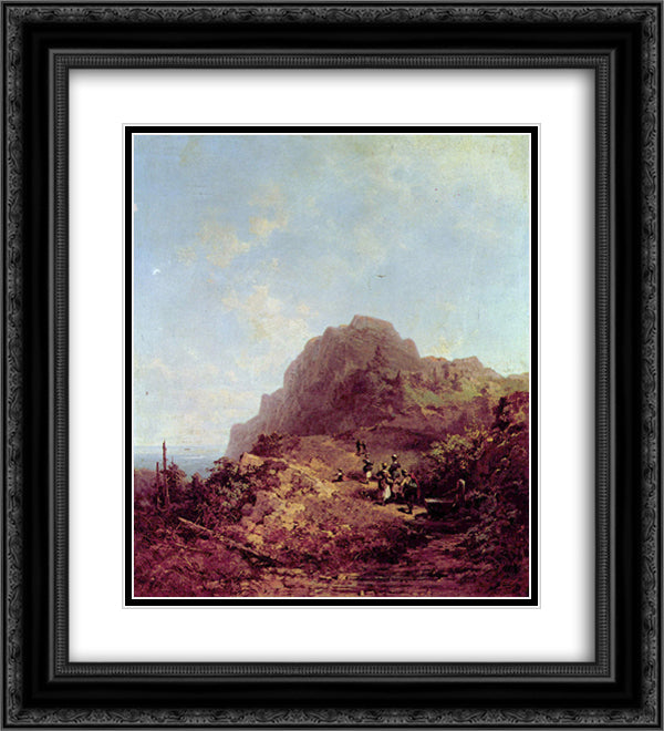 Mountain Hike (Trip to Duke Stand) 20x22 Black Ornate Wood Framed Art Print Poster with Double Matting by Spitzweg, Carl