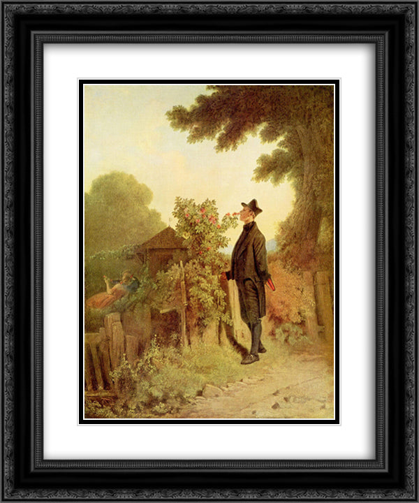 Rose scent memory 20x24 Black Ornate Wood Framed Art Print Poster with Double Matting by Spitzweg, Carl