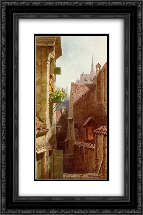 The Hypochondriac 16x24 Black Ornate Wood Framed Art Print Poster with Double Matting by Spitzweg, Carl