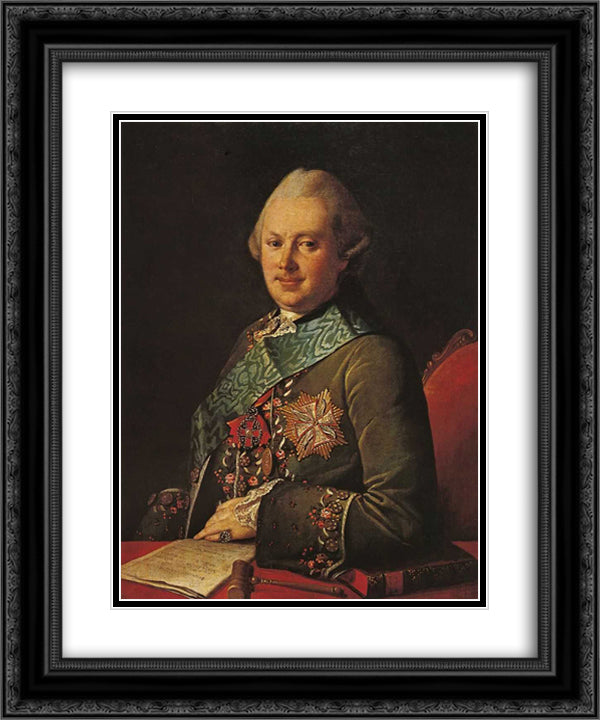 Alexandr Viazemsky 20x24 Black Ornate Wood Framed Art Print Poster with Double Matting by Christineck, Carl Ludwig