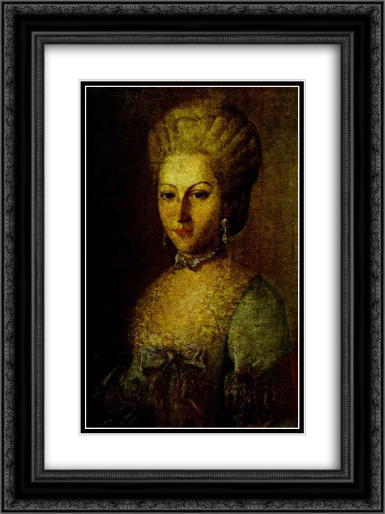 Portrait of Agrafena Ribeaupierre 18x24 Black Ornate Wood Framed Art Print Poster with Double Matting by Christineck, Carl Ludwig