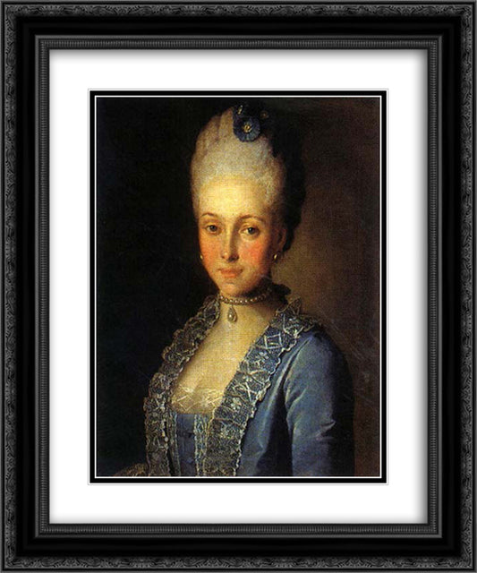 Portrait of Alexandra Perfilyeva, nee Countess Tolstaya 20x24 Black Ornate Wood Framed Art Print Poster with Double Matting by Christineck, Carl Ludwig