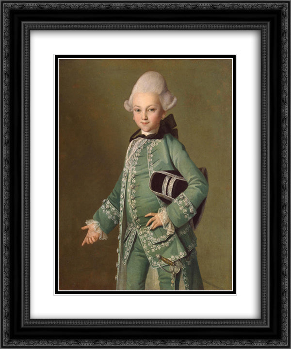 Portrait of Alexey Bobrinsky as a Child 20x24 Black Ornate Wood Framed Art Print Poster with Double Matting by Christineck, Carl Ludwig