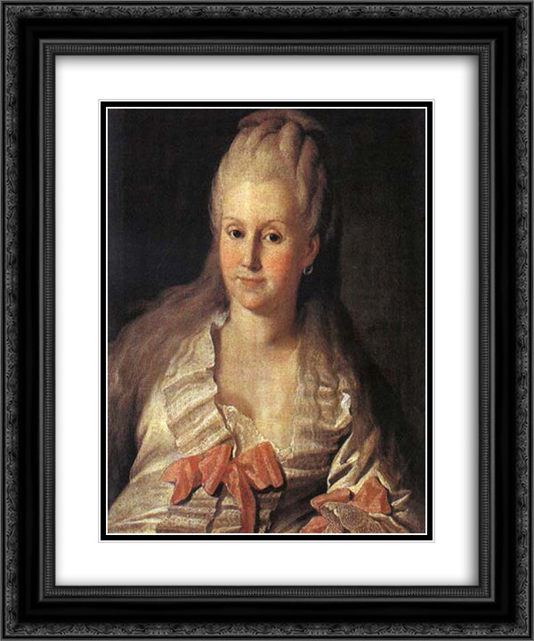 Portrait of Anna Muravyova 20x24 Black Ornate Wood Framed Art Print Poster with Double Matting by Christineck, Carl Ludwig