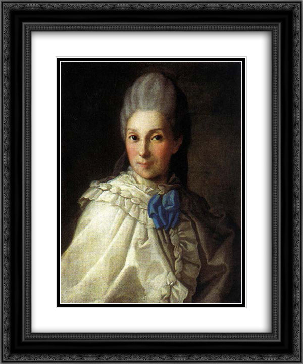 Portrait of Daria Aleksandrovna Troubetskaya 20x24 Black Ornate Wood Framed Art Print Poster with Double Matting by Christineck, Carl Ludwig