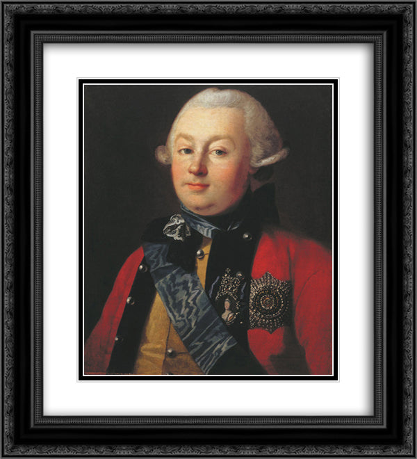 Portrait of Prince G.G. Orlov 20x22 Black Ornate Wood Framed Art Print Poster with Double Matting by Christineck, Carl Ludwig