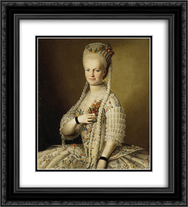 Portrait of Sarah Cook 20x22 Black Ornate Wood Framed Art Print Poster with Double Matting by Christineck, Carl Ludwig