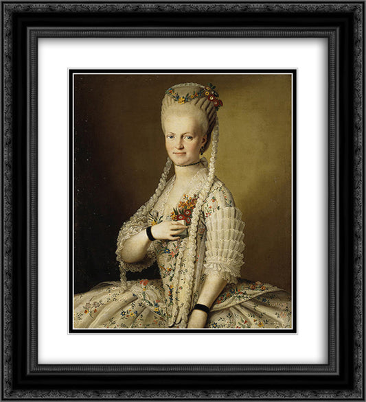 Portrait of Sarah Cook 20x22 Black Ornate Wood Framed Art Print Poster with Double Matting by Christineck, Carl Ludwig