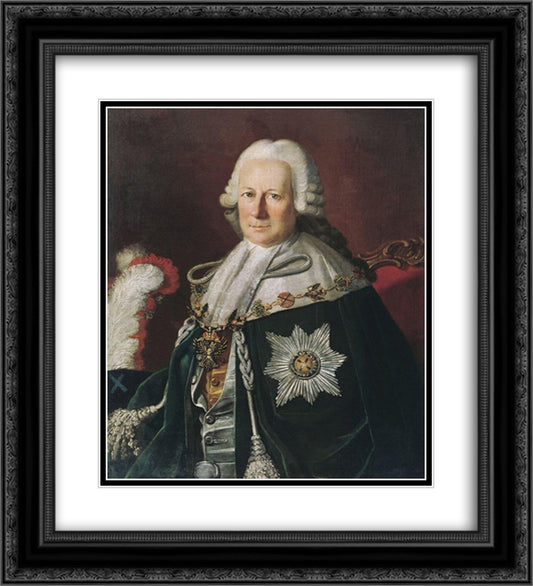 Portrait of Semen Ivanovich Mordvinov as Chevalier of the Order of St. Andrew 20x22 Black Ornate Wood Framed Art Print Poster with Double Matting by Christineck, Carl Ludwig