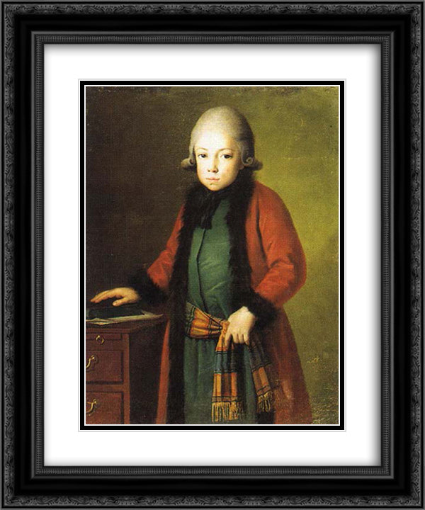 Sergey Mordvinov 20x24 Black Ornate Wood Framed Art Print Poster with Double Matting by Christineck, Carl Ludwig