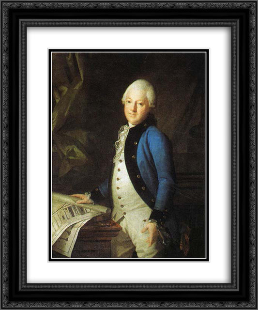 Yuri Matveevich Veldten 20x24 Black Ornate Wood Framed Art Print Poster with Double Matting by Christineck, Carl Ludwig