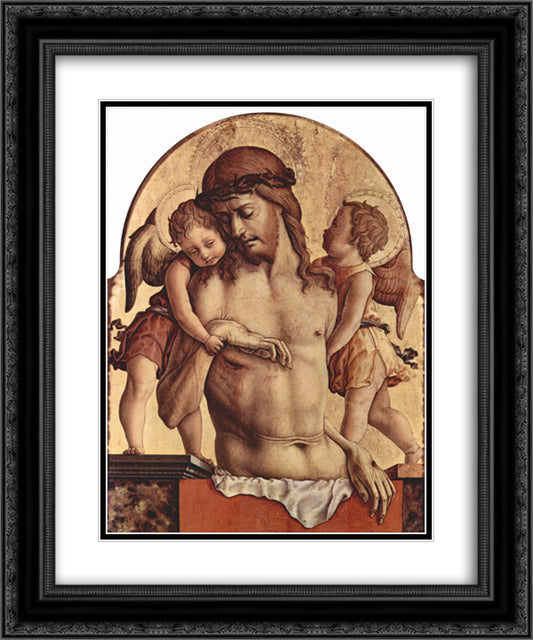 Angels Pity 20x24 Black Ornate Wood Framed Art Print Poster with Double Matting by Crivelli, Carlo