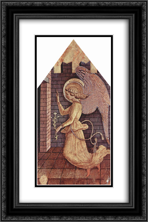 Annunciation angel Gabriel 16x24 Black Ornate Wood Framed Art Print Poster with Double Matting by Crivelli, Carlo