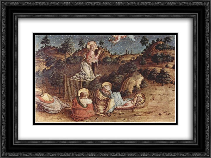 Christ's prayer on Oelber 24x18 Black Ornate Wood Framed Art Print Poster with Double Matting by Crivelli, Carlo