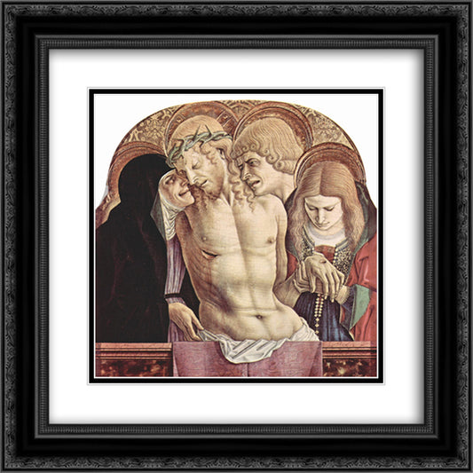 Lamentation of Christ 20x20 Black Ornate Wood Framed Art Print Poster with Double Matting by Crivelli, Carlo