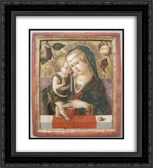 Madonna and Child 20x22 Black Ornate Wood Framed Art Print Poster with Double Matting by Crivelli, Carlo