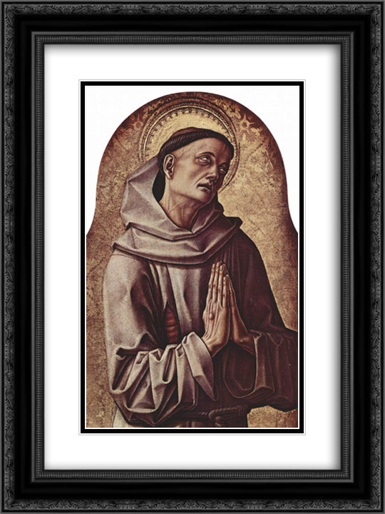 Saint Dominic 18x24 Black Ornate Wood Framed Art Print Poster with Double Matting by Crivelli, Carlo