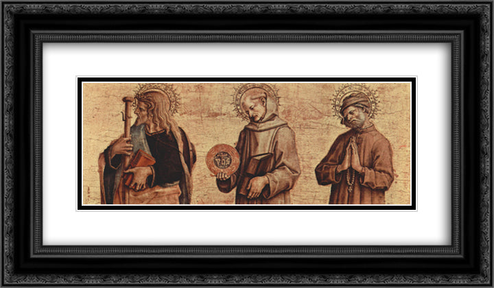 Saint James the Elder, Saint Bernard of Siena, Saint Nicodemus 24x14 Black Ornate Wood Framed Art Print Poster with Double Matting by Crivelli, Carlo