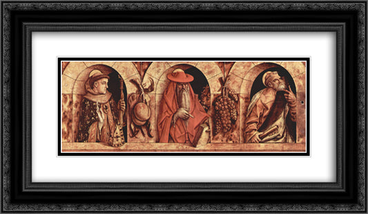 Saint Louis of Toulouse Saint Jerome Saint Peter and 24x14 Black Ornate Wood Framed Art Print Poster with Double Matting by Crivelli, Carlo