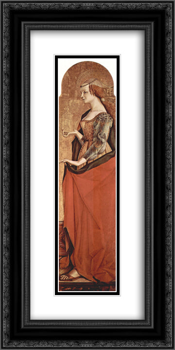 Saint Mary Magdalene 12x24 Black Ornate Wood Framed Art Print Poster with Double Matting by Crivelli, Carlo