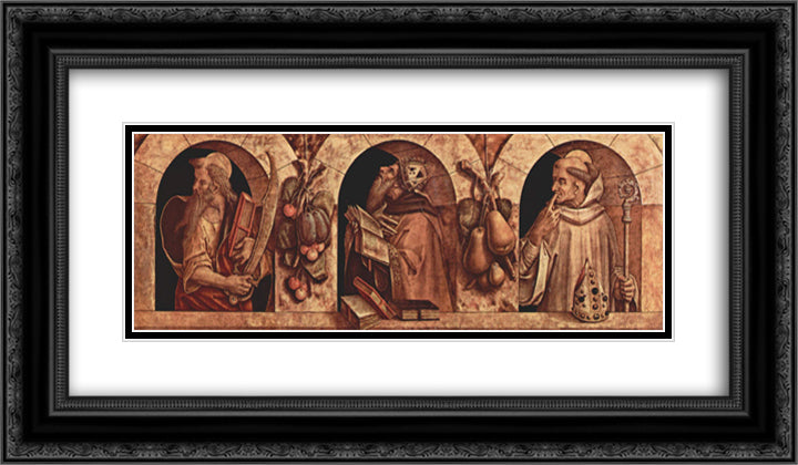 Saint Paul, Saint John Chrysostom and Saint Basil 24x14 Black Ornate Wood Framed Art Print Poster with Double Matting by Crivelli, Carlo