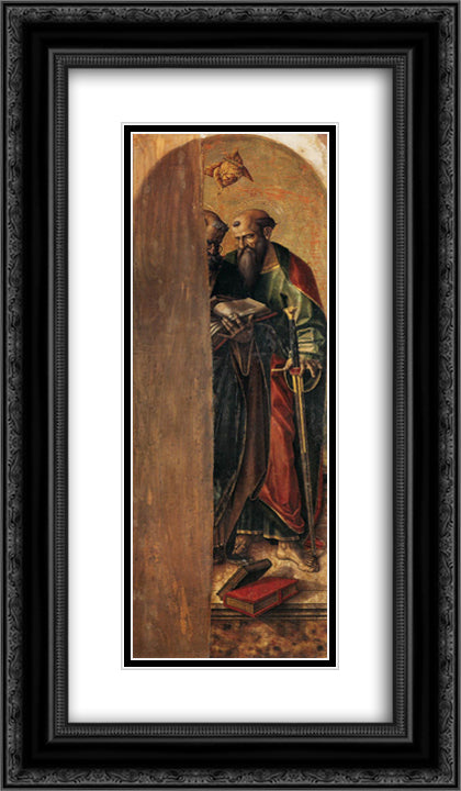 Saint Peter and Saint Paul 14x24 Black Ornate Wood Framed Art Print Poster with Double Matting by Crivelli, Carlo