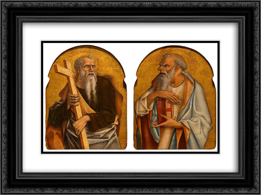 Two Apostles 24x18 Black Ornate Wood Framed Art Print Poster with Double Matting by Crivelli, Carlo