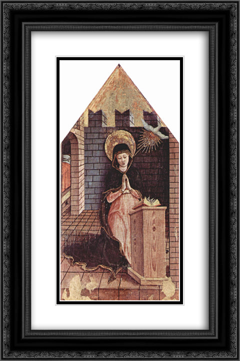 Virgin Annunciation 16x24 Black Ornate Wood Framed Art Print Poster with Double Matting by Crivelli, Carlo