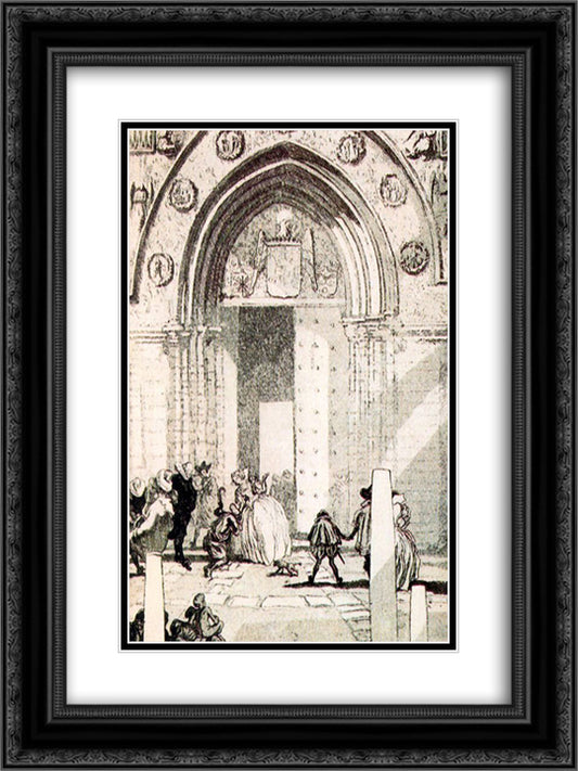 A spanish church 18x24 Black Ornate Wood Framed Art Print Poster with Double Matting by Tejada, Carlos Saenz de