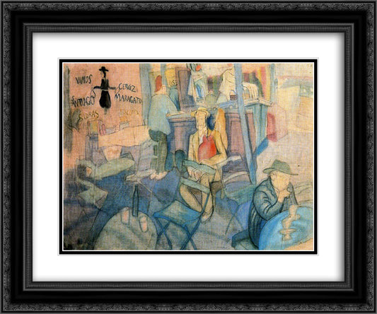 At the bar 24x20 Black Ornate Wood Framed Art Print Poster with Double Matting by Tejada, Carlos Saenz de