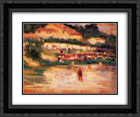 Basque landscape 24x20 Black Ornate Wood Framed Art Print Poster with Double Matting by Tejada, Carlos Saenz de