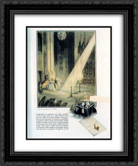 Death of Don Miguel de Mahara 20x24 Black Ornate Wood Framed Art Print Poster with Double Matting by Tejada, Carlos Saenz de