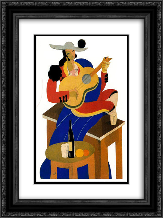 Figurine for Ravel's Bolero Antonia Merce, La Argentina 18x24 Black Ornate Wood Framed Art Print Poster with Double Matting by Tejada, Carlos Saenz de