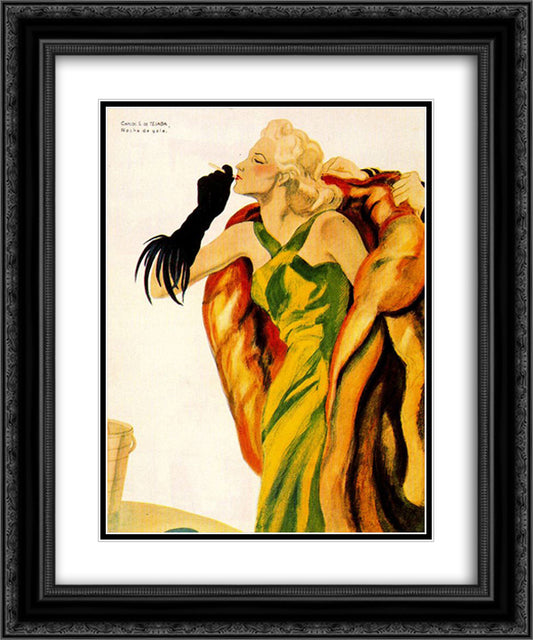 Gala evening 20x24 Black Ornate Wood Framed Art Print Poster with Double Matting by Tejada, Carlos Saenz de