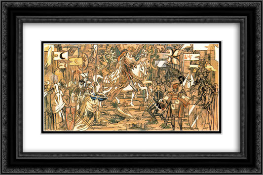 Granada 24x16 Black Ornate Wood Framed Art Print Poster with Double Matting by Tejada, Carlos Saenz de