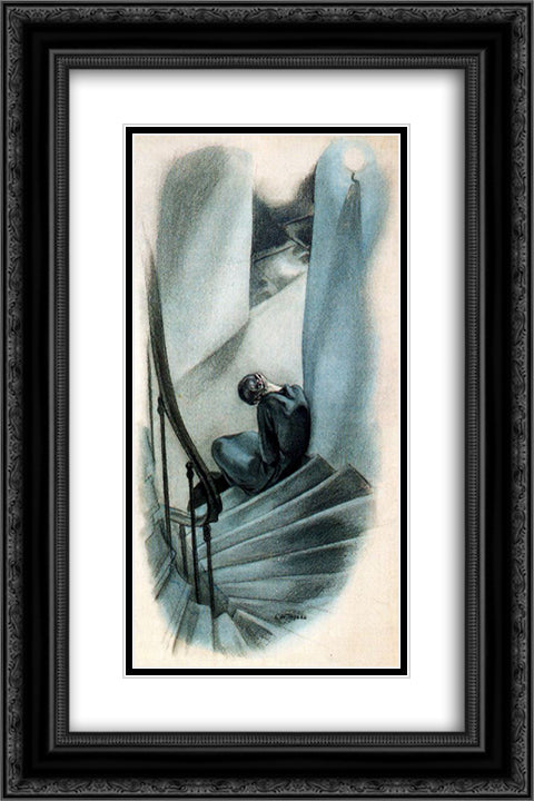 Loneliness 16x24 Black Ornate Wood Framed Art Print Poster with Double Matting by Tejada, Carlos Saenz de