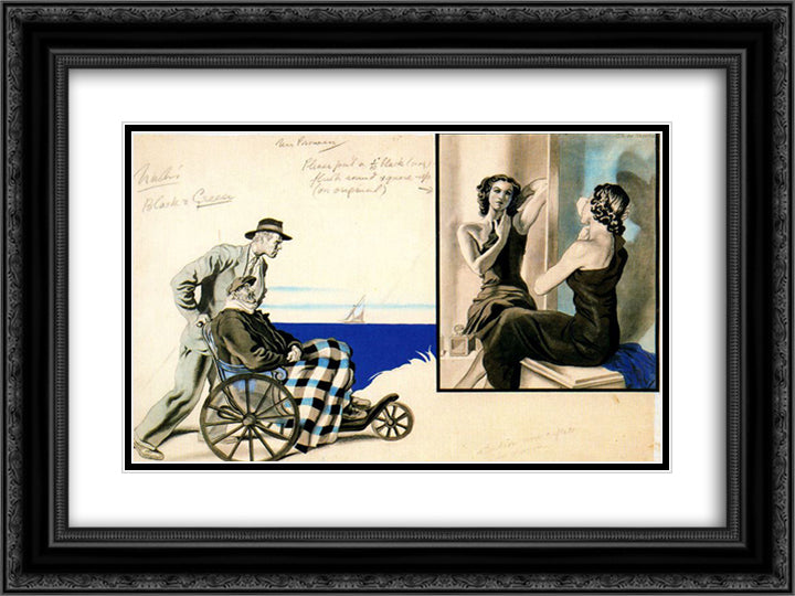 Sketch for Ladies home journal 24x18 Black Ornate Wood Framed Art Print Poster with Double Matting by Tejada, Carlos Saenz de