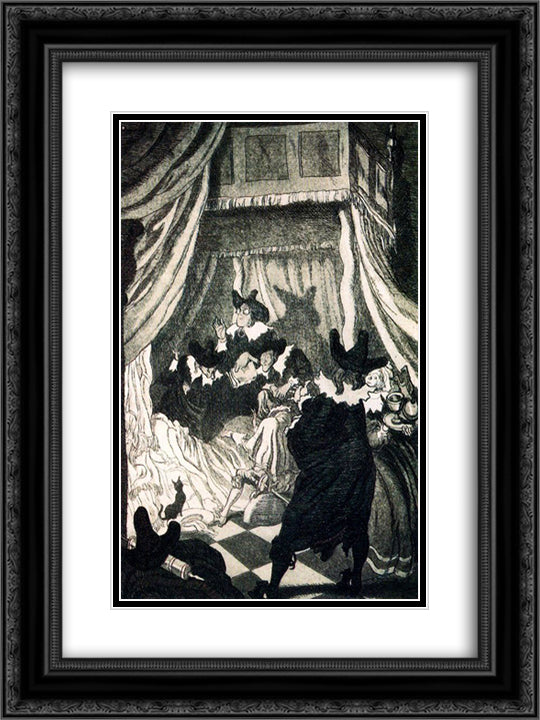 The Anglo - Spanish 18x24 Black Ornate Wood Framed Art Print Poster with Double Matting by Tejada, Carlos Saenz de