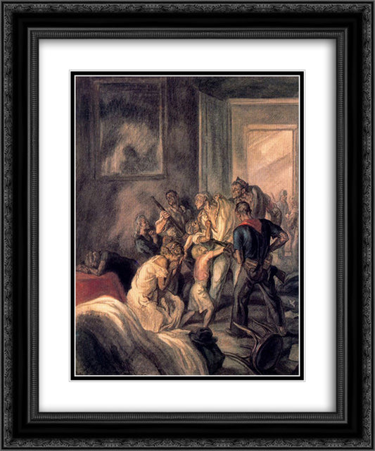 The brigades of dawn 20x24 Black Ornate Wood Framed Art Print Poster with Double Matting by Tejada, Carlos Saenz de