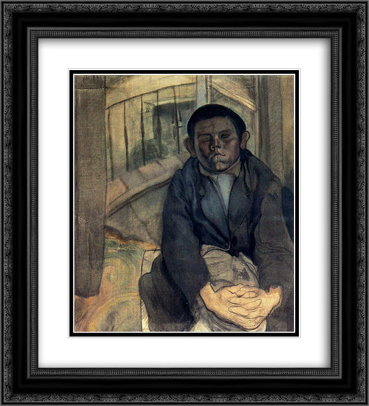 The village idiot 20x22 Black Ornate Wood Framed Art Print Poster with Double Matting by Tejada, Carlos Saenz de