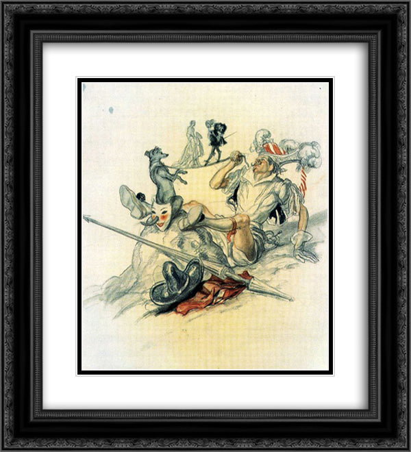 Untitled Illustration 20x22 Black Ornate Wood Framed Art Print Poster with Double Matting by Tejada, Carlos Saenz de