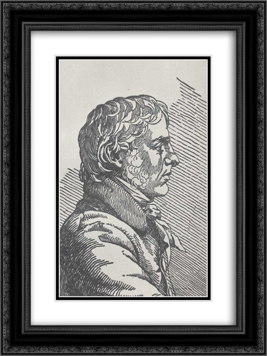 Basel 18x24 Black Ornate Wood Framed Art Print Poster with Double Matting by Friedrich, Caspar David