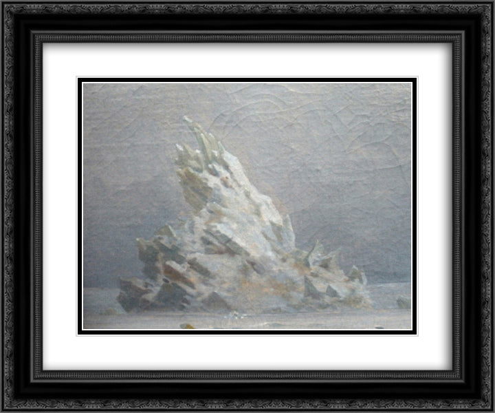 Clipping iceberg 24x20 Black Ornate Wood Framed Art Print Poster with Double Matting by Friedrich, Caspar David