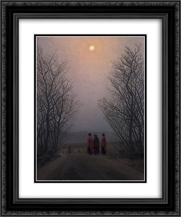 Easter Morning 20x24 Black Ornate Wood Framed Art Print Poster with Double Matting by Friedrich, Caspar David