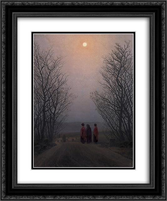 Easter Morning 20x24 Black Ornate Wood Framed Art Print Poster with Double Matting by Friedrich, Caspar David