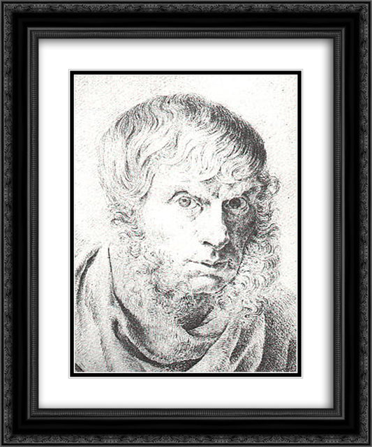 Self Portrait 20x24 Black Ornate Wood Framed Art Print Poster with Double Matting by Friedrich, Caspar David