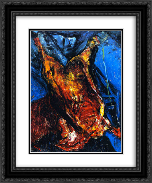 Carcass of Beef 20x24 Black Ornate Wood Framed Art Print Poster with Double Matting by Soutine, Chaim