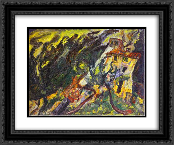 Gorge de Loup-sur-Vence 24x20 Black Ornate Wood Framed Art Print Poster with Double Matting by Soutine, Chaim