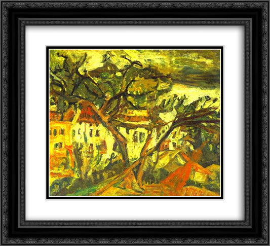 Landscape of the South of France 22x20 Black Ornate Wood Framed Art Print Poster with Double Matting by Soutine, Chaim